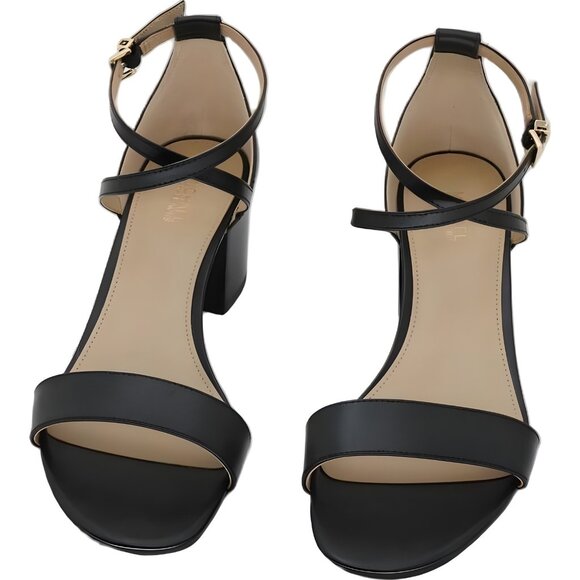 Michael Kors Serena Flex Leather Ankle-Strap Block Heel Sandals Black US 7M - Picture 5 of 6